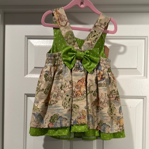 Custom Winnie The Pooh Storybook Print Dress with Bloomers - Picture 3 of 6